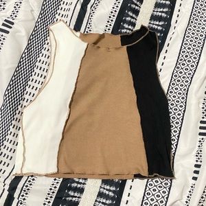 Shein Cropped Ribbed Shirt